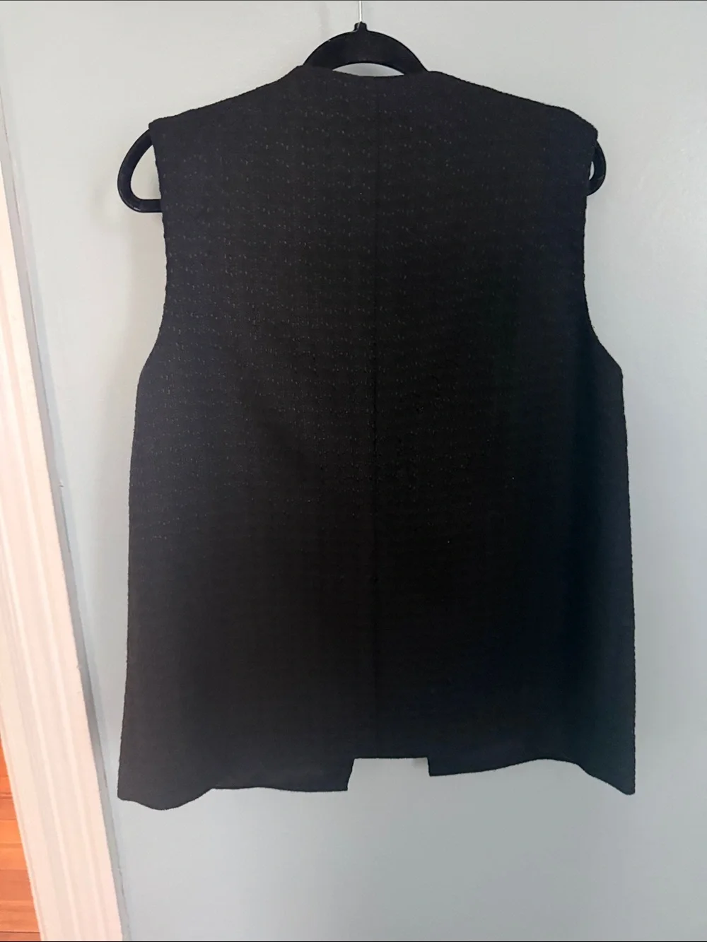 Tuckernuck Sleeveless Black Tweed Button Front Vest - Picture 4 of 4